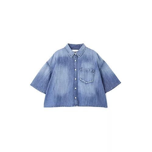 【ヒューマンウーマン/HUMAN WOMAN】のクロップド半袖デニムブラ 大人の最旬トレンドファッション＆コーディネート founy(ファウニー) 　ファッション　Fashion　レディースファッション　Fashion for Women　トップス・カットソー　Cut & Sew Tops　おすすめ　Recommended / Our Picks　クロップド　Cropped, Short Length　スタンダード　Standard, Basic　セットアップ　Set-Up, Coordinated Outfit　デニム　Denim, Jeans Material　バランス　Balance, Style Balance　プリント　Print, Printed Pattern　ポケット　Pocket, Pocket Detail　モダン　Modern, Contemporary　ロング　Long, Long-Length　ワイド　Wide, Wide Fit　別注　Limited Edition, Custom Order　半袖　Short Sleeve, Half Sleeve　夏　Summer　other-3|ID: prp329100004964476 ipo3291000000037251372