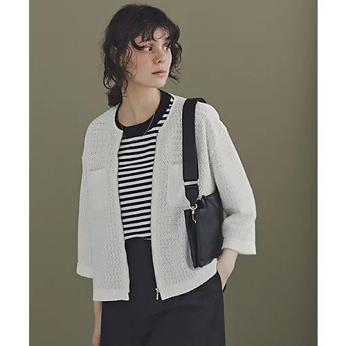【ヒューマンウーマン/HUMAN WOMAN】のラッセルノーカラージップブルゾン インテリア・キッズ・メンズ・レディースファッション・服の通販 founy(ファウニー) https://founy.com/ ファッション Fashion レディースファッション Fashion for Women アウター Coat / Outerwear Collection ブルゾンジャケット・スポーティアウター Blouson Jackets おすすめ Recommended / Our Picks カーディガン Cardigan, Knitwear スタンダード Standard, Basic ブルゾン Blouson, Bomber Jacket ラッセル Raschel, Raschel Lace エレガント 上品 Elegant 夏 Summer 春 Spring S/S・春夏 SS, Spring/Summer, Warm Season |ID: prp329100004964487 ipo3291000000037251416