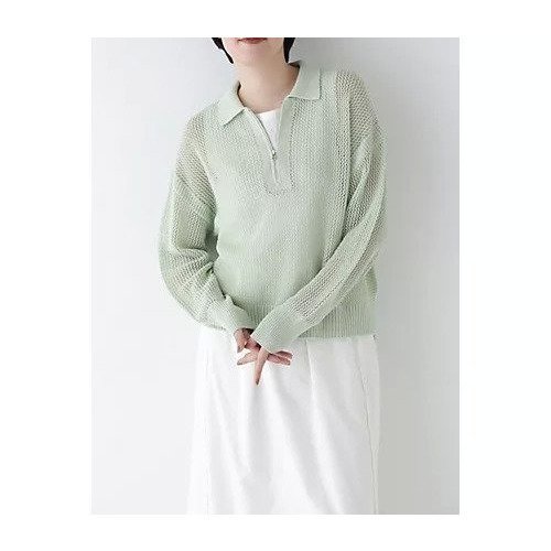 【ヒューマンウーマン/HUMAN WOMAN】のテープヤーンメッシュスキッパープルオーバー 大人の最旬トレンドファッション＆コーディネート founy(ファウニー) 　ファッション　Fashion　レディースファッション　Fashion for Women　トップス・カットソー　Cut & Sew Tops　カジュアルプルオーバー・ニットトップス　Pullovers & Knit Tops / Casual Pullovers　おすすめ　Recommended / Our Picks　インナー　Innerwear　シンプル　Simple, Minimal　ジップ　Zip, Zipper　スキッパー　Skipper, Open Collar　スタンダード　Standard, Basic　タンク　Tank Top, Sleeveless Top　ボトム　Bottoms, Lower Wear　メッシュ　Mesh, Net Fabric　リラックス　Relax, Relaxed Fit　ロング　Long, Long-Length　 other-1|ID: prp329100004964498 ipo3291000000037251471