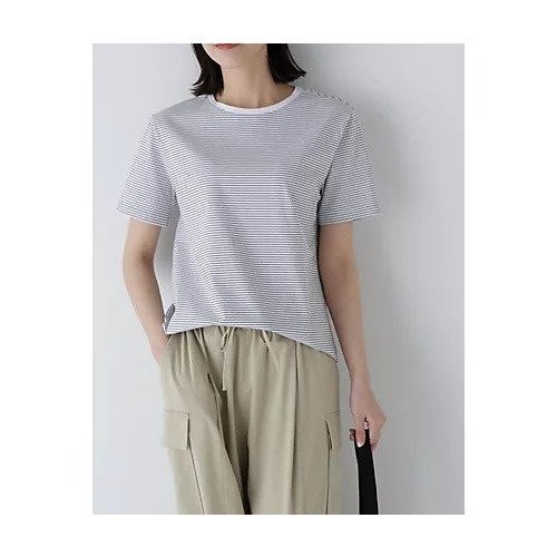 【ヒューマンウーマン/HUMAN WOMAN】の半袖Tシャツボーダーオーガニック綿天竺 大人の最旬トレンドファッション＆コーディネート founy(ファウニー) 　ファッション　Fashion　レディースファッション　Fashion for Women　トップス・カットソー　Cut & Sew Tops　シャツ・ブラウス・オフィスカジュアル　Elegant Blouses & Button-Ups　ロングTシャツ・Tシャツ　Longline T-Shirts & Tees　おすすめ　Recommended / Our Picks　インナー　Innerwear　スタンダード　Standard, Basic　人気　Popular, Best Seller　半袖　Short Sleeve, Half Sleeve　定番　Standard, Basic Item　 other-1|ID: prp329100004964500 ipo3291000000037251481