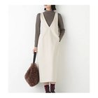 【ヒューマンウーマン/HUMAN WOMAN】のストレッチポンチVネックジャンパースカート グレージュ|ID: prp329100004964525 ipo3291000000037251602