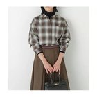 【ヒューマンウーマン/HUMAN WOMAN】のオンブレーチェックオーバーシャツ ブラウンオンブレー|ID: prp329100004964529 ipo3291000000037251618