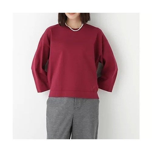 【ヒューマンウーマン/HUMAN WOMAN】のオーガニックコットン混プレーティングプルオーバー インテリア・キッズ・メンズ・レディースファッション・服の通販 founy(ファウニー) 　ファッション　Fashion　レディースファッション　Fashion for Women　トップス・カットソー　Cut & Sew Tops　カジュアルプルオーバー・ニットトップス　Pullovers & Knit Tops / Casual Pullovers　おすすめ　Recommended / Our Picks　スタンダード　Standard, Basic　トレーナー　Sweatshirt, Trainer　バランス　Balance, Style Balance　ボトム　Bottoms, Lower Wear　ボルドー|ID: prp329100004964537 ipo3291000000037251657
