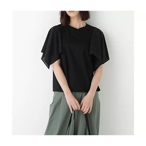 【ヒューマンウーマン/HUMAN WOMAN】のコットンローンレースドッキングプルオーバー インテリア・キッズ・メンズ・レディースファッション・服の通販 founy(ファウニー) 　ファッション　Fashion　レディースファッション　Fashion for Women　トップス・カットソー　Cut & Sew Tops　カジュアルプルオーバー・ニットトップス　Pullovers & Knit Tops / Casual Pullovers　おすすめ　Recommended / Our Picks　シルケット　Silket, Silky Cotton　シンプル　Simple, Minimal　スタンダード　Standard, Basic　ドッキング　Docking, Mixed Material　ボトム　Bottoms, Lower Wear　レース　Lace, Lace Fabric　ブラック|ID: prp329100004964547 ipo3291000000037251710