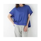 【ヒューマンウーマン/HUMAN WOMAN】の布帛ドッキング半袖プルオーバー ブルー|ID: prp329100004964553 ipo3291000000037251745