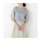 【ヒューマンウーマン/HUMAN WOMAN】のシアーストライプドッキングVネックカットソープルオーバー グレー|ID: prp329100004964566 ipo3291000000037251808