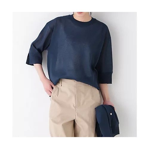 【ヒューマンウーマン/HUMAN WOMAN】のシアーハイゲージクルーネックプルオーバー インテリア・キッズ・メンズ・レディースファッション・服の通販 founy(ファウニー) 　ファッション　Fashion　レディースファッション　Fashion for Women　トップス・カットソー　Cut & Sew Tops　カジュアルプルオーバー・ニットトップス　Pullovers & Knit Tops / Casual Pullovers　おすすめ　Recommended / Our Picks　クール　Cool, Chic　シアー　Sheer, See-Through　スタンダード　Standard, Basic　スリット　Slit, Slit Detail　ベーシック　Basic, Essential　エレガント 上品　Elegant　ダークグリーン|ID: prp329100004964576 ipo3291000000037251857
