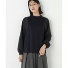 【ヒューマンウーマン/HUMAN WOMAN】のポンチ異素材ドッキングプルオーバー ネイビー|ID: prp329100004964579 ipo3291000000037251875