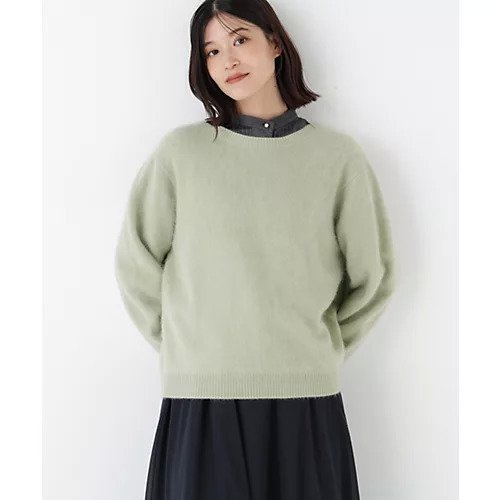 【ヒューマンウーマン/HUMAN WOMAN】のウールファーニットプルオーバー インテリア・キッズ・メンズ・レディースファッション・服の通販 founy(ファウニー) 　ファッション　Fashion　レディースファッション　Fashion for Women　トップス・カットソー　Cut & Sew Tops　ニット　Knit Tops & Sweaters　カジュアルプルオーバー・ニットトップス　Pullovers & Knit Tops / Casual Pullovers　おすすめ　Recommended / Our Picks　シンプル　Simple, Minimal　スタンダード　Standard, Basic　タイトスカート　Pencil Skirt, Tight Skirt　ベーシック　Basic, Essential　ライトグリーン|ID: prp329100004964595 ipo3291000000037251966