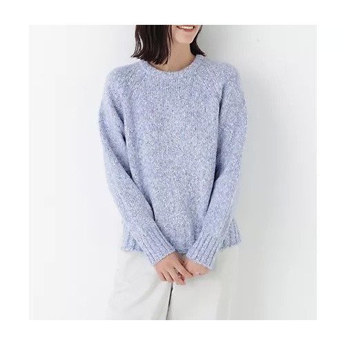 【ヒューマンウーマン/HUMAN WOMAN】のMIXヤーンクルーネックラグランプルオーバー インテリア・キッズ・メンズ・レディースファッション・服の通販 founy(ファウニー) 　ファッション　Fashion　レディースファッション　Fashion for Women　トップス・カットソー　Cut & Sew Tops　カジュアルプルオーバー・ニットトップス　Pullovers & Knit Tops / Casual Pullovers　おすすめ　Recommended / Our Picks　スタンダード　Standard, Basic　ボトム　Bottoms, Lower Wear　ワイド　Wide, Wide Fit　冬　Winter / This Winter　ラベンダー|ID: prp329100004964596 ipo3291000000037251972