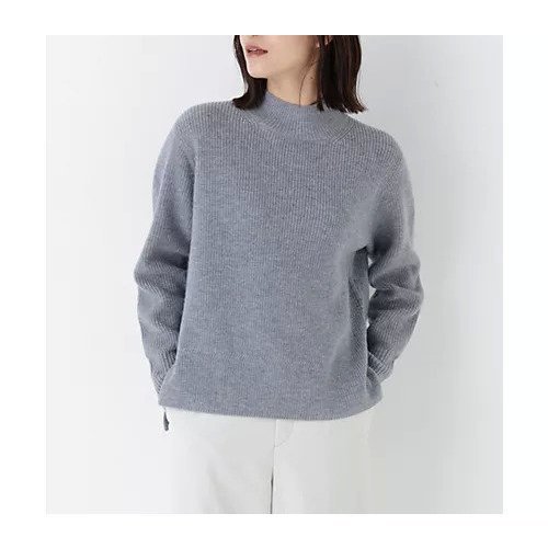 【ヒューマンウーマン/HUMAN WOMAN】のウールハイネック片畦プルオーバー インテリア・キッズ・メンズ・レディースファッション・服の通販 founy(ファウニー) 　ファッション　Fashion　レディースファッション　Fashion for Women　トップス・カットソー　Cut & Sew Tops　カジュアルプルオーバー・ニットトップス　Pullovers & Knit Tops / Casual Pullovers　おすすめ　Recommended / Our Picks　インナー　Innerwear　スタンダード　Standard, Basic　ハイネック　High Neck, Mock Neck　ベーシック　Basic, Essential　ボックス　Boxy, Box Shape　洗える　Machine Washable　畦　Ribbed Knit　グレー|ID: prp329100004964597 ipo3291000000037251978