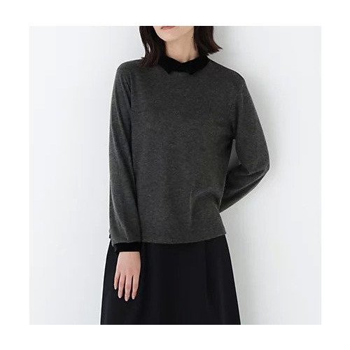 【ヒューマンウーマン/HUMAN WOMAN】のベロアドッキングプルオーバー インテリア・キッズ・メンズ・レディースファッション・服の通販 founy(ファウニー) 　ファッション　Fashion　レディースファッション　Fashion for Women　トップス・カットソー　Cut & Sew Tops　カジュアルプルオーバー・ニットトップス　Pullovers & Knit Tops / Casual Pullovers　ベロアトップス　Velour Tops / Velvet-Look Items　おすすめ　Recommended / Our Picks　インナー　Innerwear　ジャケット　Jacket, Outerwear　スタンダード　Standard, Basic　ストレッチ　Stretch, Stretchy Fabric　ベロア　Velour, Soft Velvet　チャコール|ID: prp329100004964599 ipo3291000000037251989