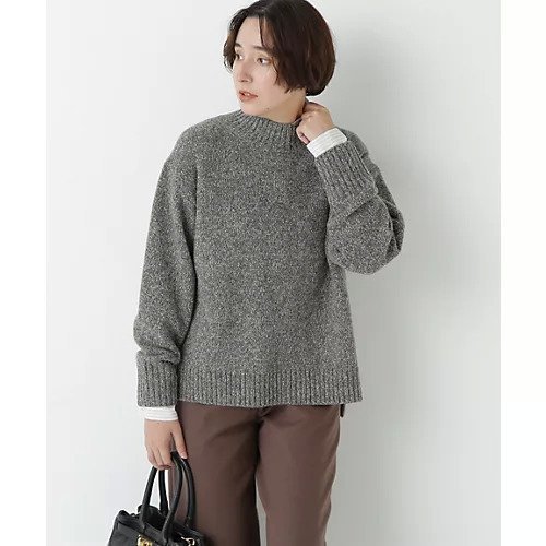【ヒューマンウーマン/HUMAN WOMAN】の≪洗える≫ウールローゲージMIXヤーンハイネックプルオーバー インテリア・キッズ・メンズ・レディースファッション・服の通販 founy(ファウニー) 　ファッション　Fashion　レディースファッション　Fashion for Women　トップス・カットソー　Cut & Sew Tops　カジュアルプルオーバー・ニットトップス　Pullovers & Knit Tops / Casual Pullovers　おすすめ　Recommended / Our Picks　スタンダード　Standard, Basic　デニム　Denim, Jeans Material　ハイネック　High Neck, Mock Neck　ワイド　Wide, Wide Fit　洗える　Machine Washable　チャコール|ID: prp329100004964615 ipo3291000000037252065