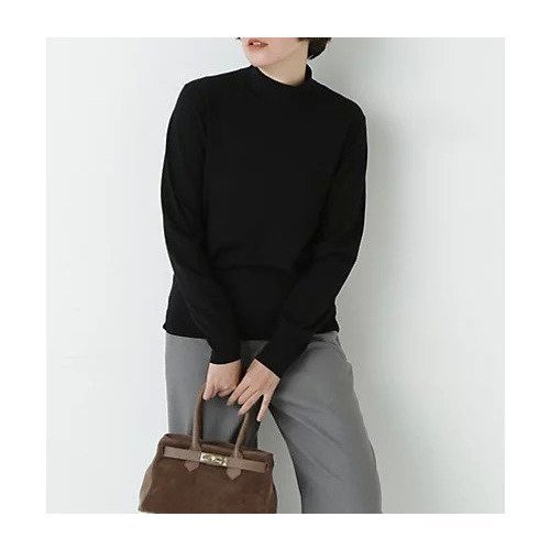 【ヒューマンウーマン/HUMAN WOMAN】の梳毛天竺ハイネックプルオーバー インテリア・キッズ・メンズ・レディースファッション・服の通販 founy(ファウニー) 　ファッション　Fashion　レディースファッション　Fashion for Women　トップス・カットソー　Cut & Sew Tops　カジュアルプルオーバー・ニットトップス　Pullovers & Knit Tops / Casual Pullovers　おすすめ　Recommended / Our Picks　インナー　Innerwear　シンプル　Simple, Minimal　ジャケット　Jacket, Outerwear　スタンダード　Standard, Basic　ハイネック　High Neck, Mock Neck　バランス　Balance, Style Balance　フラット　Flat, Flat Shoes　洗える　Machine Washable　ブラック|ID: prp329100004964626 ipo3291000000037252115