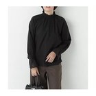 【ヒューマンウーマン/HUMAN WOMAN】の袖チェックジャガードブラウス ブラック|ID: prp329100004964631 ipo3291000000037252141