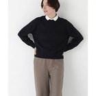 【ヒューマンウーマン/HUMAN WOMAN】のウールコットンシャツカラーニット ネイビー|ID: prp329100004964645 ipo3291000000037252212