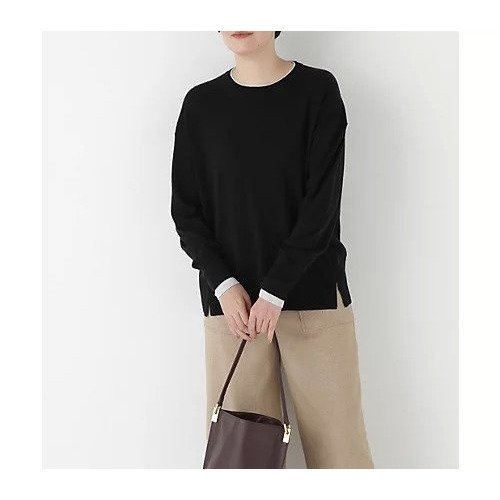 【ヒューマンウーマン/HUMAN WOMAN】のハイゲージバイカラーハイネックプルオーバー インテリア・キッズ・メンズ・レディースファッション・服の通販 founy(ファウニー) 　ファッション　Fashion　レディースファッション　Fashion for Women　トップス・カットソー　Cut & Sew Tops　カジュアルプルオーバー・ニットトップス　Pullovers & Knit Tops / Casual Pullovers　おすすめ　Recommended / Our Picks　スタンダード　Standard, Basic　ストレート　Straight, Straight Cut　ミックス　Mix, Mixed Style　ワイド　Wide, Wide Fit　ブラック×グレー|ID: prp329100004964647 ipo3291000000037252224