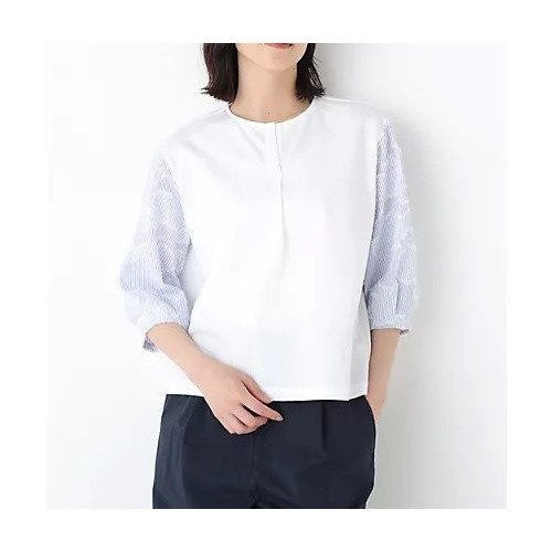 【ヒューマンウーマン/HUMAN WOMAN】のカットジャガードストライプトップス インテリア・キッズ・メンズ・レディースファッション・服の通販 founy(ファウニー) https://founy.com/ ファッション Fashion レディースファッション Fashion for Women トップス・カットソー Cut & Sew Tops おすすめ Recommended / Our Picks カットソー Cut and Sewn Top スタンダード Standard, Basic ストライプ Stripe, Striped Pattern ボトム Bottoms, Lower Wear ラッセル Raschel, Raschel Lace リーフ Leaf, Botanical Leaf エレガント 上品 Elegant |ID: prp329100004964660 ipo3291000000037252284