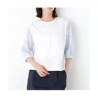 【ヒューマンウーマン/HUMAN WOMAN】のカットジャガードストライプトップス ブルー|ID: prp329100004964660 ipo3291000000037252285
