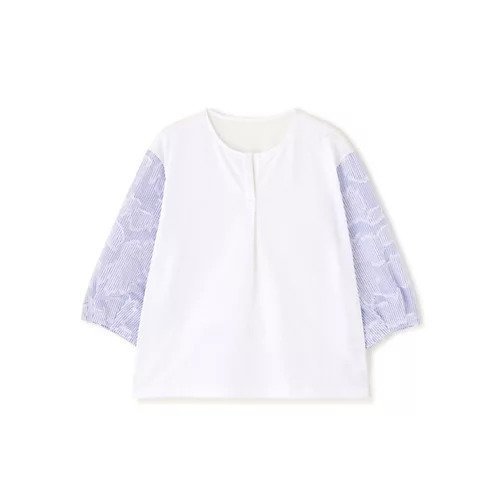 【ヒューマンウーマン/HUMAN WOMAN】のカットジャガードストライプトップス 大人の最旬トレンドファッション＆コーディネート founy(ファウニー) 　ファッション　Fashion　レディースファッション　Fashion for Women　トップス・カットソー　Cut & Sew Tops　おすすめ　Recommended / Our Picks　カットソー　Cut and Sewn Top　スタンダード　Standard, Basic　ストライプ　Stripe, Striped Pattern　ボトム　Bottoms, Lower Wear　ラッセル　Raschel, Raschel Lace　リーフ　Leaf, Botanical Leaf　エレガント 上品　Elegant　other-3|ID: prp329100004964660 ipo3291000000037252288