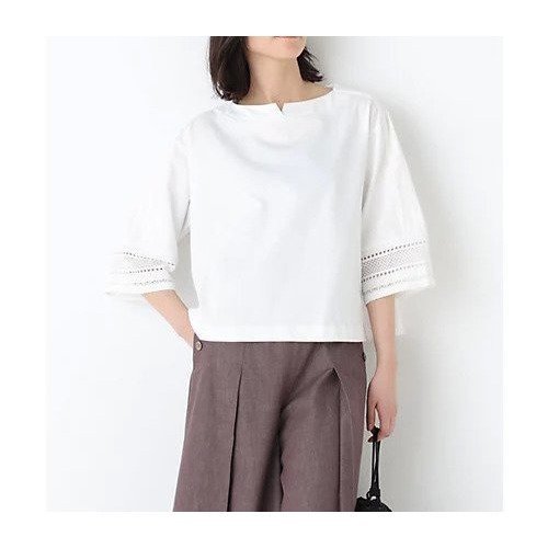 【ヒューマンウーマン/HUMAN WOMAN】の袖レース強撚糸TOPS 大人の最旬トレンドファッション＆コーディネート founy(ファウニー) 　ファッション　Fashion　レディースファッション　Fashion for Women　トップス・カットソー　Cut & Sew Tops　おすすめ　Recommended / Our Picks　かぎ針　Crochet　スタンダード　Standard, Basic　レース　Lace, Lace Fabric　羽織　Haori, Light Jacket　 other-1|ID: prp329100004964661 ipo3291000000037252289