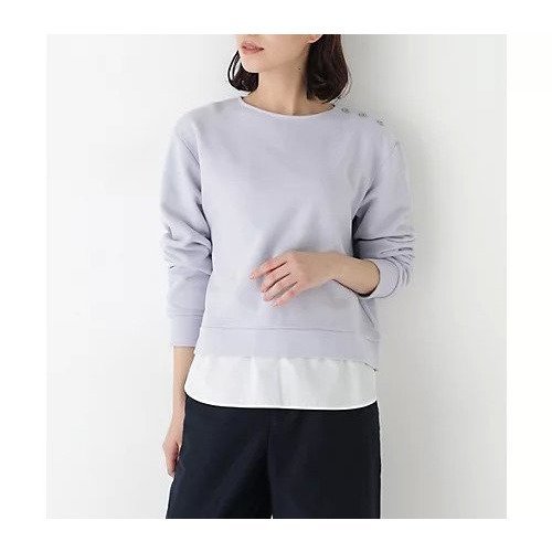 【ヒューマンウーマン/HUMAN WOMAN】のシャツテールドッキングプルオーバー インテリア・キッズ・メンズ・レディースファッション・服の通販 founy(ファウニー) 　ファッション　Fashion　レディースファッション　Fashion for Women　トップス・カットソー　Cut & Sew Tops　シャツ・ブラウス・オフィスカジュアル　Elegant Blouses & Button-Ups　カジュアルプルオーバー・ニットトップス　Pullovers & Knit Tops / Casual Pullovers　おすすめ　Recommended / Our Picks　スタンダード　Standard, Basic　ドッキング　Docking, Mixed Material　ブロード　Broadcloth, Fine Cotton　ベーシック　Basic, Essential　ボトム　Bottoms, Lower Wear　メタル　Metal, Metal Parts　ラベンダー　Lavender　ラベンダー|ID: prp329100004964680 ipo3291000000037252377