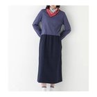 【ヒューマンウーマン/HUMAN WOMAN】のドッキングモックネックプルオーバーワンピース ブルーxネイビー|ID: prp329100004964681 ipo3291000000037252382