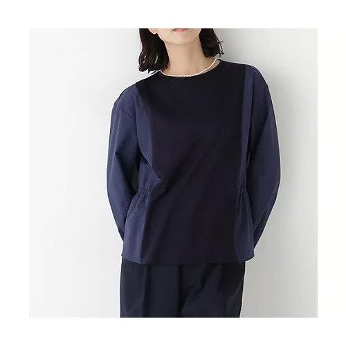 【ヒューマンウーマン/HUMAN WOMAN】の《ウォッシャブル》ドッキングドロストカットソー 大人の最旬トレンドファッション＆コーディネート founy(ファウニー) 　ファッション　Fashion　レディースファッション　Fashion for Women　トップス・カットソー　Cut & Sew Tops　カットソー・ベーシックTシャツ　Cut-and-Sewn Tops / Stretch Tees & Basics　おすすめ　Recommended / Our Picks　ウォッシャブル　Machine Washable　ギャザー　Gathered, Ruffled　シャンブレー　Chambray, Denim-Like Fabric　スタンダード　Standard, Basic　ドッキング　Docking, Mixed Material　春　Spring　 other-1|ID: prp329100004964687 ipo3291000000037252405
