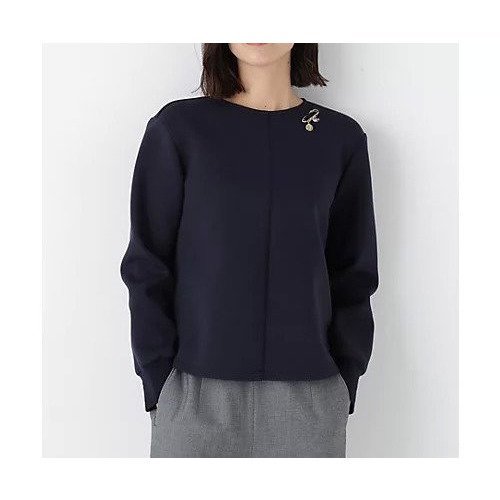 【ヒューマンウーマン/HUMAN WOMAN】のダンボールクルーネックプルオーバー インテリア・キッズ・メンズ・レディースファッション・服の通販 founy(ファウニー) 　ファッション　Fashion　レディースファッション　Fashion for Women　トップス・カットソー　Cut & Sew Tops　カジュアルプルオーバー・ニットトップス　Pullovers & Knit Tops / Casual Pullovers　おすすめ　Recommended / Our Picks　スタンダード　Standard, Basic　セットアップ　Set-Up, Coordinated Outfit　ネイビー|ID: prp329100004964719 ipo3291000000037252564