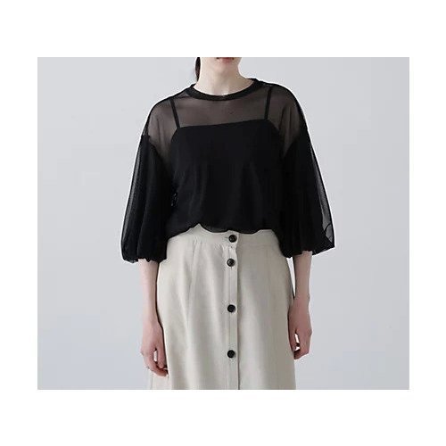 【アドーア/ADORE】のチュールジャージートップス インテリア・キッズ・メンズ・レディースファッション・服の通販 founy(ファウニー) 　ファッション　Fashion　レディースファッション　Fashion for Women　トップス・カットソー　Cut & Sew Tops　おすすめ　Recommended / Our Picks　スタンダード　Standard, Basic　ストレッチ　Stretch, Stretchy Fabric　チュール　Tulip, Tulip Motif　フィット　Fit, Slim Fit　ブラウジング　Blouson Silhouette, Cinched Waist　夏　Summer　春　Spring　S/S・春夏　SS, Spring/Summer, Warm Season　ブラック|ID: prp329100004964762 ipo3291000000037253080
