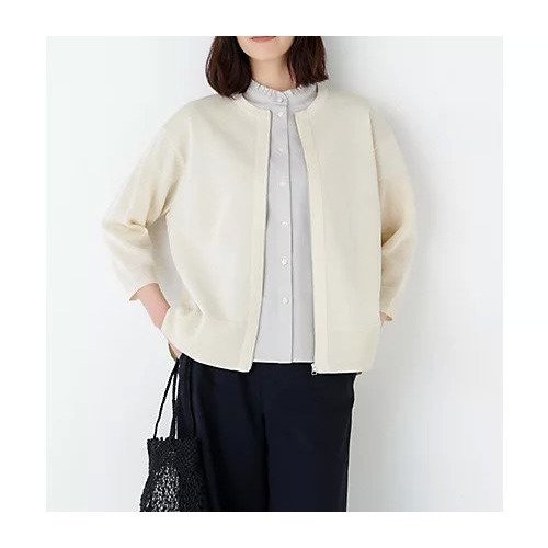 【ヒューマンウーマン/HUMAN WOMAN】の《名品 / 洗える / 4カラー展開》ハイゲージギマ ジップアップクルーカーディガン インテリア・キッズ・メンズ・レディースファッション・服の通販 founy(ファウニー) 　ファッション　Fashion　レディースファッション　Fashion for Women　トップス・カットソー　Cut & Sew Tops　カーディガン・羽織り　Layered Style Cardigans　おすすめ　Recommended / Our Picks　カーディガン　Cardigan, Knitwear　シンプル　Simple, Minimal　ジップ　Zip, Zipper　スタンダード　Standard, Basic　ベーシック　Basic, Essential　洗える　Machine Washable　エクリュ|ID: prp329100004964772 ipo3291000000037253132