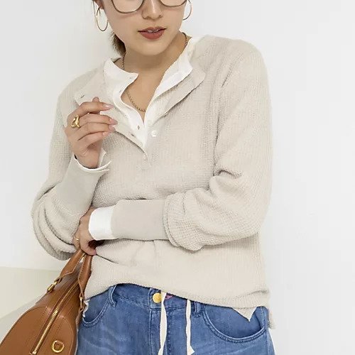 【ノーリーズ/NOLLEY'S】の《手洗い可能》ギマポリコットンワッフルヘンリーネックプルオーバー インテリア・キッズ・メンズ・レディースファッション・服の通販 founy(ファウニー) 　ファッション　Fashion　レディースファッション　Fashion for Women　トップス・カットソー　Cut & Sew Tops　カジュアルプルオーバー・ニットトップス　Pullovers & Knit Tops / Casual Pullovers　2026年　2026　2026春夏・S/S　Spring/Summer 2026 SS26　おすすめ　Recommended / Our Picks　シアー　Sheer, See-Through　シンプル　Simple, Minimal　スリット　Slit, Slit Detail　リラックス　Relax, Relaxed Fit　ロング　Long, Long-Length　ワッフル　Waffle, Waffle Knit　春　Spring　グレーベージュ|ID: prp329100004964789 ipo3291000000037253366