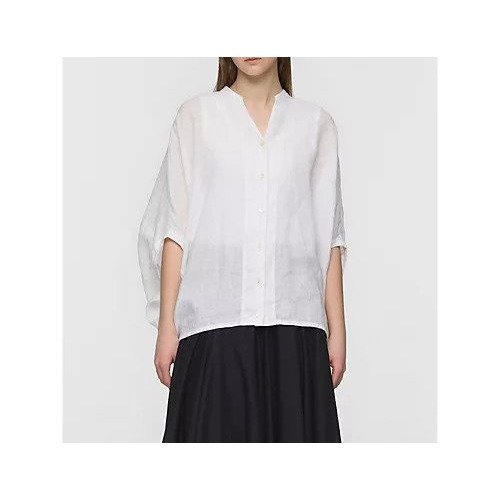 【ミズイロ インド/mizuiro ind】のリネンスタンドカラーコクーンシャツ インテリア・キッズ・メンズ・レディースファッション・服の通販 founy(ファウニー) 　ファッション　Fashion　レディースファッション　Fashion for Women　トップス・カットソー　Cut & Sew Tops　シャツ・ブラウス・オフィスカジュアル　Elegant Blouses & Button-Ups　フレンチ　French, French Style　リネン　Linen, Linen Fabric　人気　Popular, Best Seller　今季　This Season, Current Season　夏　Summer　羽織　Haori, Light Jacket　オフホワイト|ID: prp329100004964792 ipo3291000000037253423