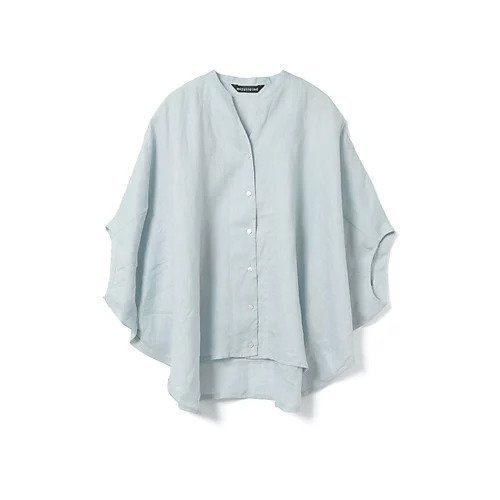 【ミズイロ インド/mizuiro ind】のリネンスタンドカラーコクーンシャツ インテリア・キッズ・メンズ・レディースファッション・服の通販 founy(ファウニー) 　ファッション　Fashion　レディースファッション　Fashion for Women　トップス・カットソー　Cut & Sew Tops　シャツ・ブラウス・オフィスカジュアル　Elegant Blouses & Button-Ups　フレンチ　French, French Style　リネン　Linen, Linen Fabric　人気　Popular, Best Seller　今季　This Season, Current Season　夏　Summer　羽織　Haori, Light Jacket　ライトブルー|ID: prp329100004964792 ipo3291000000037253424