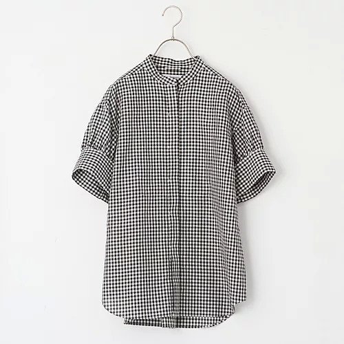【マイ ウィークネス/MY WEAKNESS】の【ともさかりえさん着用】【洗える】Emma (半袖ラミーシャツ) インテリア・キッズ・メンズ・レディースファッション・服の通販 founy(ファウニー) https://founy.com/ ファッション Fashion レディースファッション Fashion for Women トップス・カットソー Cut & Sew Tops シャツ・ブラウス・オフィスカジュアル Elegant Blouses & Button-Ups ギンガム Gingham, Gingham Fabric コンパクト Compact, Small Size スタンド Stand Collar, Upright Stand チェック Check, Plaid, Tartan ドッキング Docking, Mixed Material ミックス Mix, Mixed Style エレガント 上品 Elegant 今季 This Season, Current Season 別注 Limited Edition, Custom Order 半袖 Short Sleeve, Half Sleeve 夏 Summer 洗える Machine Washable |ID: prp329100004967164 ipo3291000000037258152