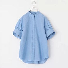 【マイ ウィークネス/MY WEAKNESS】の【ともさかりえさん着用】【洗える】Emma (半袖シアーシャツ) 大人の最旬トレンドファッション＆コーディネート founy(ファウニー) ファッション Fashion レディースファッション Fashion for Women トップス・カットソー Cut & Sew Tops シャツ・ブラウス・オフィスカジュアル Elegant Blouses & Button-Ups ギンガム Gingham, Gingham Fabric コンパクト Compact, Small Size スタンド Stand Collar, Upright Stand チェック Check, Plaid, Tartan ドッキング Docking, Mixed Material ミックス Mix, Mixed Style エレガント 上品 Elegant 今季 This Season, Current Season 別注 Limited Edition, Custom Order 半袖 Short Sleeve, Half Sleeve 夏 Summer 洗える Machine Washable |ID:prp329100004967164
