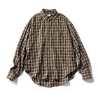 【トゥエルブクローゼット/12closet】の【kazumiさんコラボ】【洗える】シアーオーバーサイズシャツ 大人の最旬トレンドファッション＆コーディネート founy(ファウニー) ファッション Fashion レディースファッション Fashion for Women トップス・カットソー Cut & Sew Tops シャツ・ブラウス・オフィスカジュアル Elegant Blouses & Button-Ups コラボ Collaboration, Collab ストライプ Stripe, Striped Pattern チェック Check, Plaid, Tartan フロント Front, Front Design ヴィンテージ Vintage Style 夏 Summer 洗える Machine Washable thumbnail ブラウンチェック|ID: prp329100004967194 ipo3291000000037258312