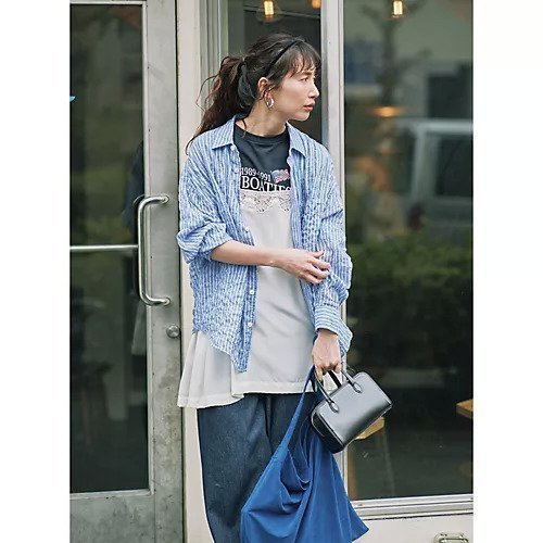 【トゥエルブクローゼット/12closet】の【kazumiさんコラボ】【洗える】シアーオーバーサイズシャツ 大人の最旬トレンドファッション＆コーディネート founy(ファウニー) 　ファッション　Fashion　レディースファッション　Fashion for Women　トップス・カットソー　Cut & Sew Tops　シャツ・ブラウス・オフィスカジュアル　Elegant Blouses & Button-Ups　コラボ　Collaboration, Collab　ストライプ　Stripe, Striped Pattern　チェック　Check, Plaid, Tartan　フロント　Front, Front Design　ヴィンテージ　Vintage Style　夏　Summer　洗える　Machine Washable　other-2|ID: prp329100004967194 ipo3291000000037258313