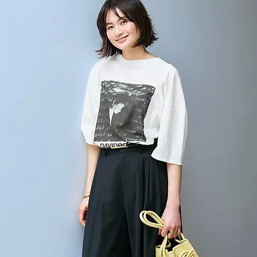 【キャサリンハムネット/KATHARINE HAMNETT LONDON】のデヴィッド・ボウイ キャサリン・ハムネットコラボTシャツ 大人の最旬トレンドファッション＆コーディネート founy(ファウニー) 　ファッション　Fashion　レディースファッション　Fashion for Women　トップス・カットソー　Cut & Sew Tops　シャツ・ブラウス・オフィスカジュアル　Elegant Blouses & Button-Ups　ロングTシャツ・Tシャツ　Longline T-Shirts & Tees　コラボ　Collaboration, Collab　シンプル　Simple, Minimal　スペシャル　Special, Limited Edition　プリント　Print, Printed Pattern　モチーフ　Motif, Design Theme　洗える　Machine Washable　other-2|ID: prp329100004967205 ipo3291000000037258368