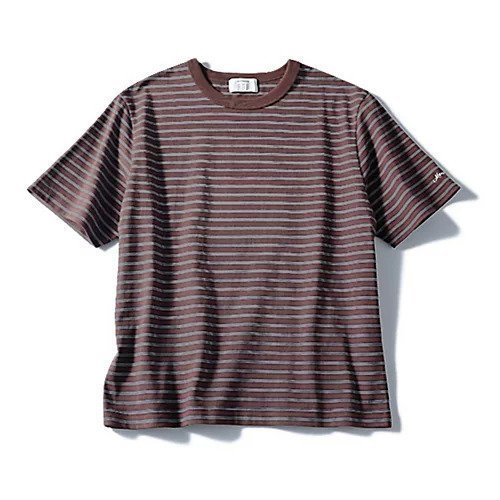 【トゥエルブクローゼット/12closet】の【洗える】【汗じみ軽減】Tシャツ インテリア・キッズ・メンズ・レディースファッション・服の通販 founy(ファウニー) 　ファッション　Fashion　レディースファッション　Fashion for Women　トップス・カットソー　Cut & Sew Tops　シャツ・ブラウス・オフィスカジュアル　Elegant Blouses & Button-Ups　ロングTシャツ・Tシャツ　Longline T-Shirts & Tees　バランス　Balance, Style Balance　ボックス　Boxy, Box Shape　ボーダー　Border, Stripe　洗える　Machine Washable　ブラウン|ID: prp329100004967217 ipo3291000000037258441