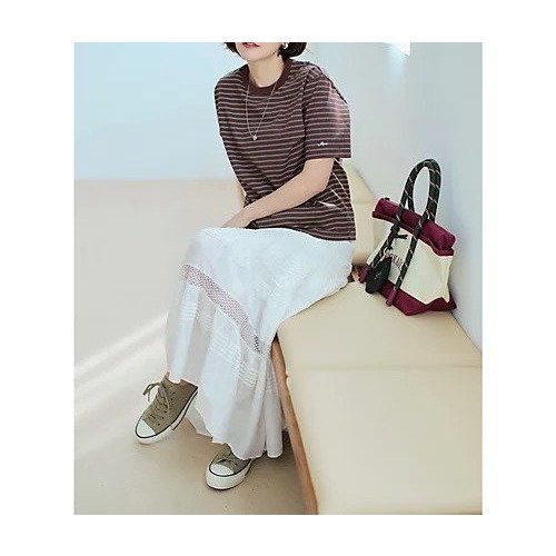 【トゥエルブクローゼット/12closet】の【洗える】【汗じみ軽減】Tシャツ 大人の最旬トレンドファッション＆コーディネート founy(ファウニー) 　ファッション　Fashion　レディースファッション　Fashion for Women　トップス・カットソー　Cut & Sew Tops　シャツ・ブラウス・オフィスカジュアル　Elegant Blouses & Button-Ups　ロングTシャツ・Tシャツ　Longline T-Shirts & Tees　バランス　Balance, Style Balance　ボックス　Boxy, Box Shape　ボーダー　Border, Stripe　洗える　Machine Washable　other-2|ID: prp329100004967217 ipo3291000000037258443