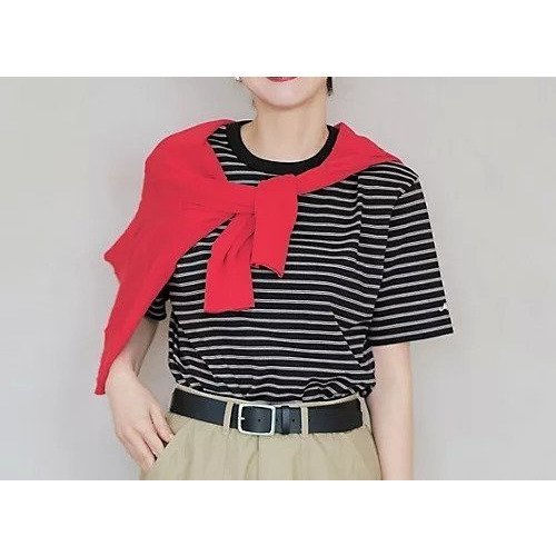 【トゥエルブクローゼット/12closet】の【洗える】【汗じみ軽減】Tシャツ 大人の最旬トレンドファッション＆コーディネート founy(ファウニー) 　ファッション　Fashion　レディースファッション　Fashion for Women　トップス・カットソー　Cut & Sew Tops　シャツ・ブラウス・オフィスカジュアル　Elegant Blouses & Button-Ups　ロングTシャツ・Tシャツ　Longline T-Shirts & Tees　バランス　Balance, Style Balance　ボックス　Boxy, Box Shape　ボーダー　Border, Stripe　洗える　Machine Washable　other-3|ID: prp329100004967217 ipo3291000000037258445