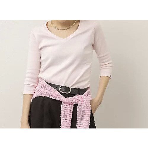 【ノーリーズ/NOLLEY'S】の【MAQWEL/マクウェル】ウォッシャブルCOTTON RIB 7分袖VネックTシャツ 大人の最旬トレンドファッション＆コーディネート founy(ファウニー) 　ファッション　Fashion　レディースファッション　Fashion for Women　トップス・カットソー　Cut & Sew Tops　シャツ・ブラウス・オフィスカジュアル　Elegant Blouses & Button-Ups　ロングTシャツ・Tシャツ　Longline T-Shirts & Tees　Vネックトップス　V-Neck Tops / V-Cut Neckline Shirts　2026年　2026　2026春夏・S/S　Spring/Summer 2026 SS26　ウォッシャブル　Machine Washable　コンパクト　Compact, Small Size　シンプル　Simple, Minimal　ストレッチ　Stretch, Stretchy Fabric　タンク　Tank Top, Sleeveless Top　 other-1|ID: prp329100004967231 ipo3291000000037258505