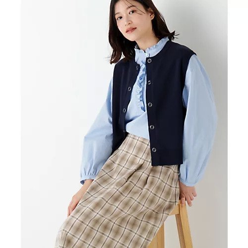 【ヒューマンウーマン/HUMAN WOMAN】のハイツイストコットン混ジャカードベスト インテリア・キッズ・メンズ・レディースファッション・服の通販 founy(ファウニー) https://founy.com/ ファッション Fashion レディースファッション Fashion for Women アウター Coat / Outerwear Collection トップス・カットソー Cut & Sew Tops ベスト&ジレ / 重ね着スタイル Vests & Gilets おすすめ Recommended / Our Picks コンパクト Compact, Small Size ジャカード／ジャガード Jacquard, Woven Pattern スタンダード Standard, Basic トレンド Trend, Trending Now ドット Polka Dot, Dot Pattern ベスト Vest, Waistcoat ボトム Bottoms, Lower Wear ワイド Wide, Wide Fit 今季 This Season, Current Season 春 Spring |ID: prp329100004970991 ipo3291000000037358026
