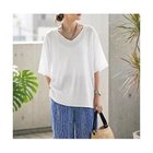 【スタイルデリ/STYLE DELI】の微シアー楊柳VネックTシャツ型ブラウス 大人の最旬トレンドファッション＆コーディネート founy(ファウニー) ファッション Fashion レディースファッション Fashion for Women トップス・カットソー Cut & Sew Tops シャツ・ブラウス・オフィスカジュアル Elegant Blouses & Button-Ups ロングTシャツ・Tシャツ Longline T-Shirts & Tees Vネックトップス V-Neck Tops / V-Cut Neckline Shirts イエロー Yellow インナー Innerwear エアリー Airy Texture カーディガン Cardigan, Knitwear シアー Sheer, See-Through ショルダー Shoulder, Shoulder Strap シンプル Simple, Minimal ジャケット Jacket, Outerwear スリット Slit, Slit Detail スリーブ Sleeve, Long Sleeve / Short Sleeve タンク Tank Top, Sleeveless Top デコルテ Décolleté, Neckline ドロップ Drop Shoulder, Dropped Style 定番 Standard, Basic Item フレア Flare, Flared 夏 Summer エレガント 上品 Elegant thumbnail ホワイト|ID: prp329100004971004 ipo3291000000037278317