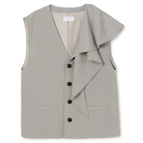 【マージ/MARGE】のSingle breasted ruffle gilet 大人の最旬トレンドファッション＆コーディネート founy(ファウニー) ファッション Fashion レディースファッション Fashion for Women アウター Coat / Outerwear Collection トップス・カットソー Cut & Sew Tops ベスト&ジレ / 重ね着スタイル Vests & Gilets 2025年 2025 2025春夏・S/S Spring/Summer 2025 SS25 シルク Silk, 100% Silk フロント Front, Front Design リネン Linen, Linen Fabric エレガント 上品 Elegant |ID:prp329100004971006