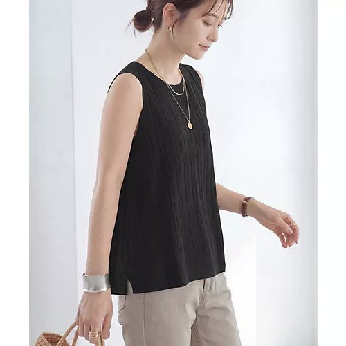 【スタイルデリ/STYLE DELI】のスクエア柄編みノースリニットトップス 大人の最旬トレンドファッション＆コーディネート founy(ファウニー) 　ファッション　Fashion　レディースファッション　Fashion for Women　トップス・カットソー　Cut & Sew Tops　ニット　Knit Tops & Sweaters　イエロー　Yellow　インナー　Innerwear　秋　Autumn　サロペット　Overalls, Salopette　シンプル　Simple, Minimal　ジャケット　Jacket, Outerwear　スクエア　Square, Square Shape　ストレート　Straight, Straight Cut　スリット　Slit, Slit Detail　タンク　Tank Top, Sleeveless Top　定番　Standard, Basic Item　ノースリーブ　Sleeveless, No-Sleeve　ポケット　Pocket, Pocket Detail　無地　Plain, Solid Color　ラウンド　Round, Round Neck　冬　Winter / This Winter　夏　Summer　other-3|ID: prp329100004971007 ipo3291000000037278349