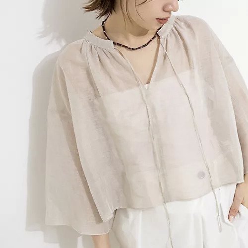 【ノーリーズ/NOLLEY'S】のウォッシャブルシアーリネンカールマイヤーショートブラウス インテリア・キッズ・メンズ・レディースファッション・服の通販 founy(ファウニー) 　ファッション　Fashion　レディースファッション　Fashion for Women　トップス・カットソー　Cut & Sew Tops　シャツ・ブラウス・オフィスカジュアル　Elegant Blouses & Button-Ups　2026年　2026　2026春夏・S/S　Spring/Summer 2026 SS26　おすすめ　Recommended / Our Picks　ギャザー　Gathered, Ruffled　ショート　Short, Short Length　スリーブ　Sleeve, Long Sleeve / Short Sleeve　ノースリーブ　Sleeveless, No-Sleeve　リネン　Linen, Linen Fabric　リラックス　Relax, Relaxed Fit　ロング　Long, Long-Length　ワイド　Wide, Wide Fit　エレガント 上品　Elegant　春　Spring　ベージュ|ID: prp329100004971017 ipo3291000000037278408