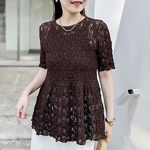 【ノーリーズソフィー/NOLLEY'S sophi】のウォッシャブルストレッチレースペプラム半袖プルオーバー インテリア・キッズ・メンズ・レディースファッション・服の通販 founy(ファウニー) https://founy.com/ ファッション Fashion レディースファッション Fashion for Women トップス・カットソー Cut & Sew Tops カジュアルプルオーバー・ニットトップス Pullovers & Knit Tops / Casual Pullovers 2026年 2026 2026春夏・S/S Spring/Summer 2026 SS26 ストレッチ Stretch, Stretchy Fabric デニム Denim, Jeans Material ペプラム Peplum, Flared Hem レース Lace, Lace Fabric ワイド Wide, Wide Fit 人気 Popular, Best Seller 半袖 Short Sleeve, Half Sleeve |ID: prp329100004971027 ipo3291000000037278472