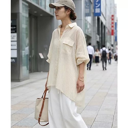 【スタイルデリ/STYLE DELI】の夏に羽織るストライプ柄シアーシャツ インテリア・キッズ・メンズ・レディースファッション・服の通販 founy(ファウニー) https://founy.com/ ファッション Fashion レディースファッション Fashion for Women トップス・カットソー Cut & Sew Tops シャツ・ブラウス・オフィスカジュアル Elegant Blouses & Button-Ups イエロー Yellow エアリー Airy Texture カフス Cuff Design シアー Sheer, See-Through ストライプ Stripe, Striped Pattern ストレート Straight, Straight Cut スリット Slit, Slit Detail 手描き Hand-Drawn, Illustrated 長袖 Long Sleeve, Full Sleeve パール Pearl, Pearl Accent フェイク Faux, Fake フロント Front, Front Design ベーシック Basic, Essential ポケット Pocket, Pocket Detail 水着 Swimsuit, Swimwear ヨガ Yoga, Yoga Wear レギンス Leggings, Stretch Pants ワイド Wide, Wide Fit 夏 Summer |ID: prp329100004971039 ipo3291000000037278553